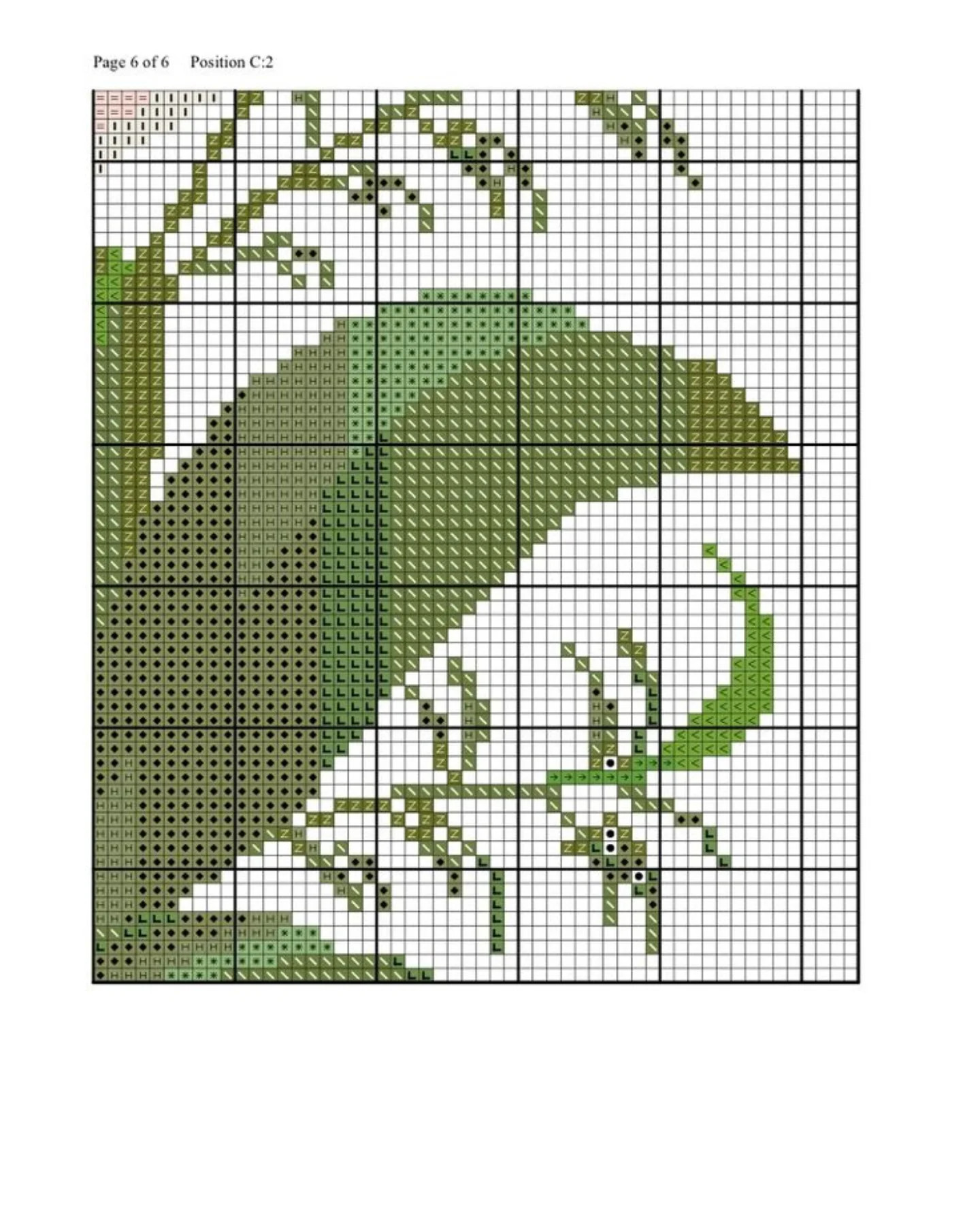 Beautiful Rose and Bird Cross Stitch Pixel Chart Pattern