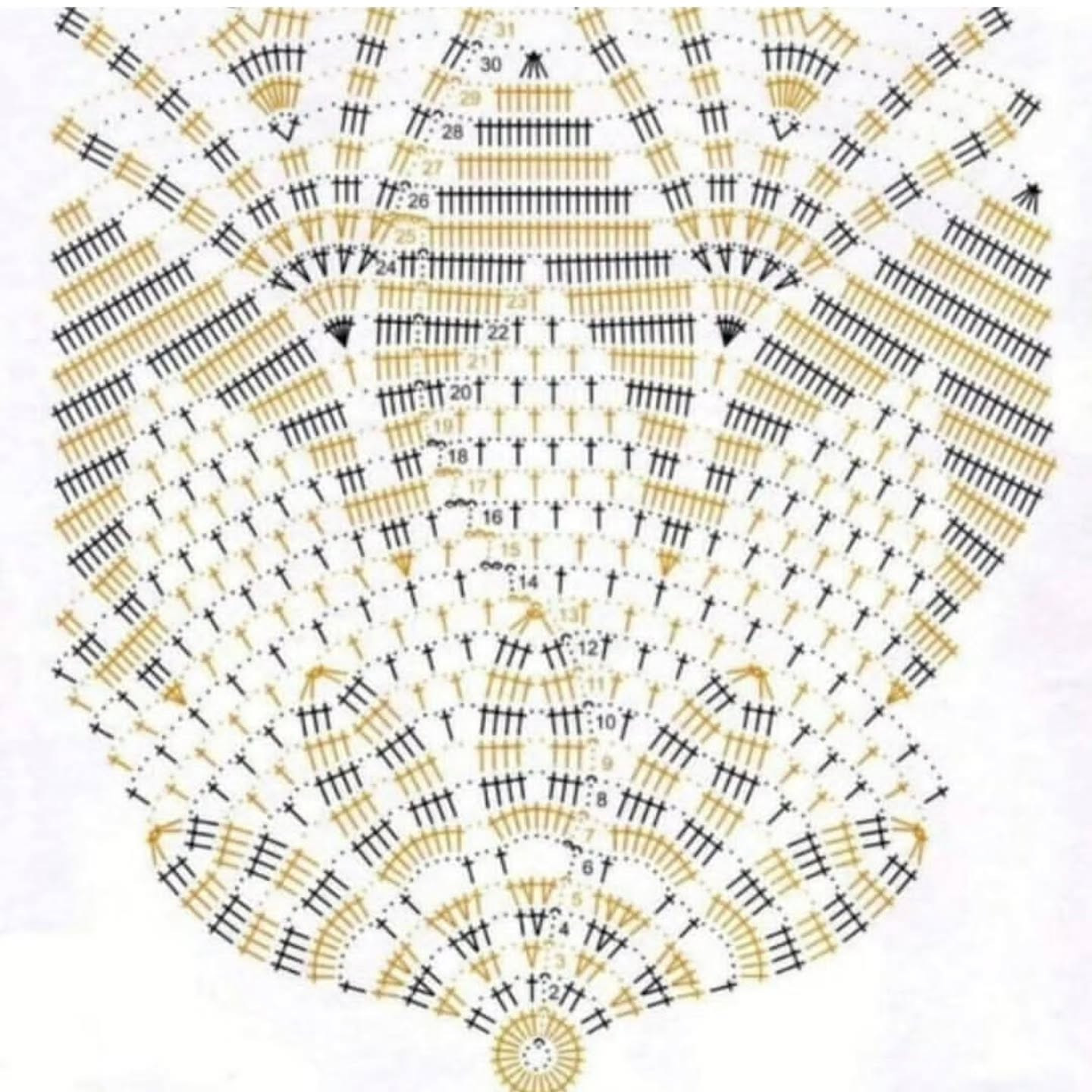 Beautiful White Crochet Lace Doily with Flower Pattern and Chart