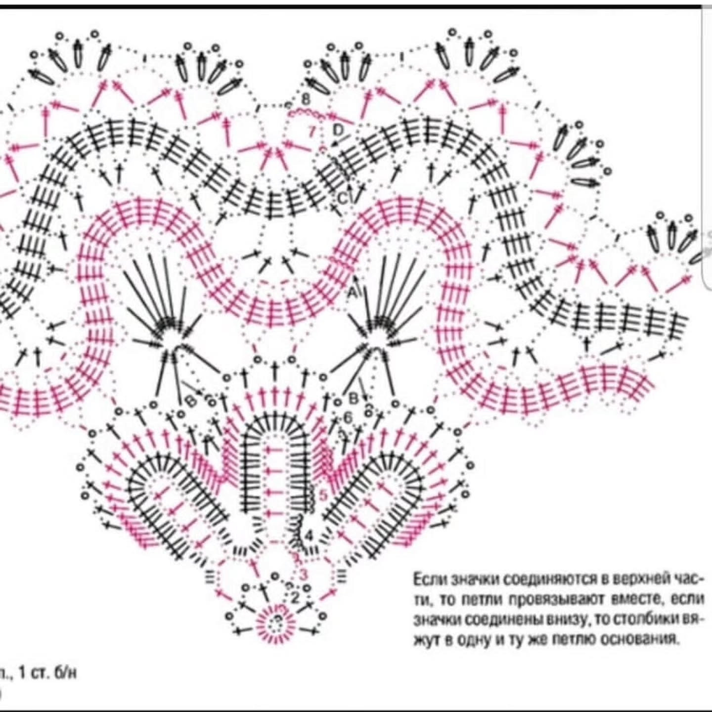 Beautiful White Crochet Lace Doily with Flower Pattern and Chart