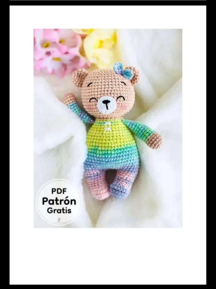 Bebé Oso Somnoliento Amigurumi PDF Patrón Gratis