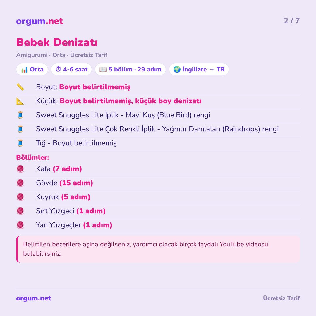 Bebek Denizatı - Amigurumi Móc Len Miễn Phí (Bản Dịch Tiếng Thổ Nhĩ Kỳ)