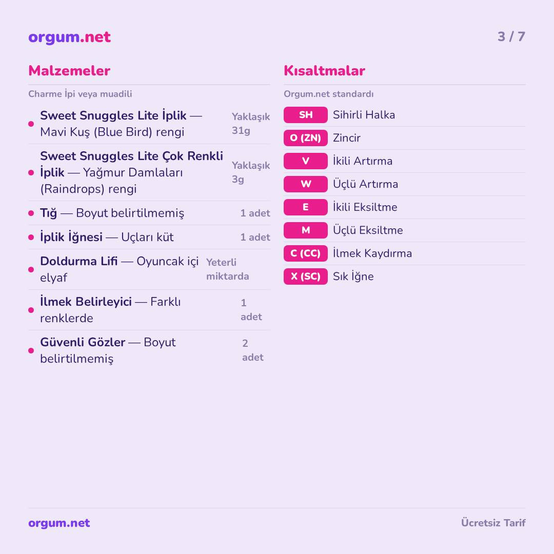 Bebek Denizatı - Amigurumi Móc Len Miễn Phí (Bản Dịch Tiếng Thổ Nhĩ Kỳ)