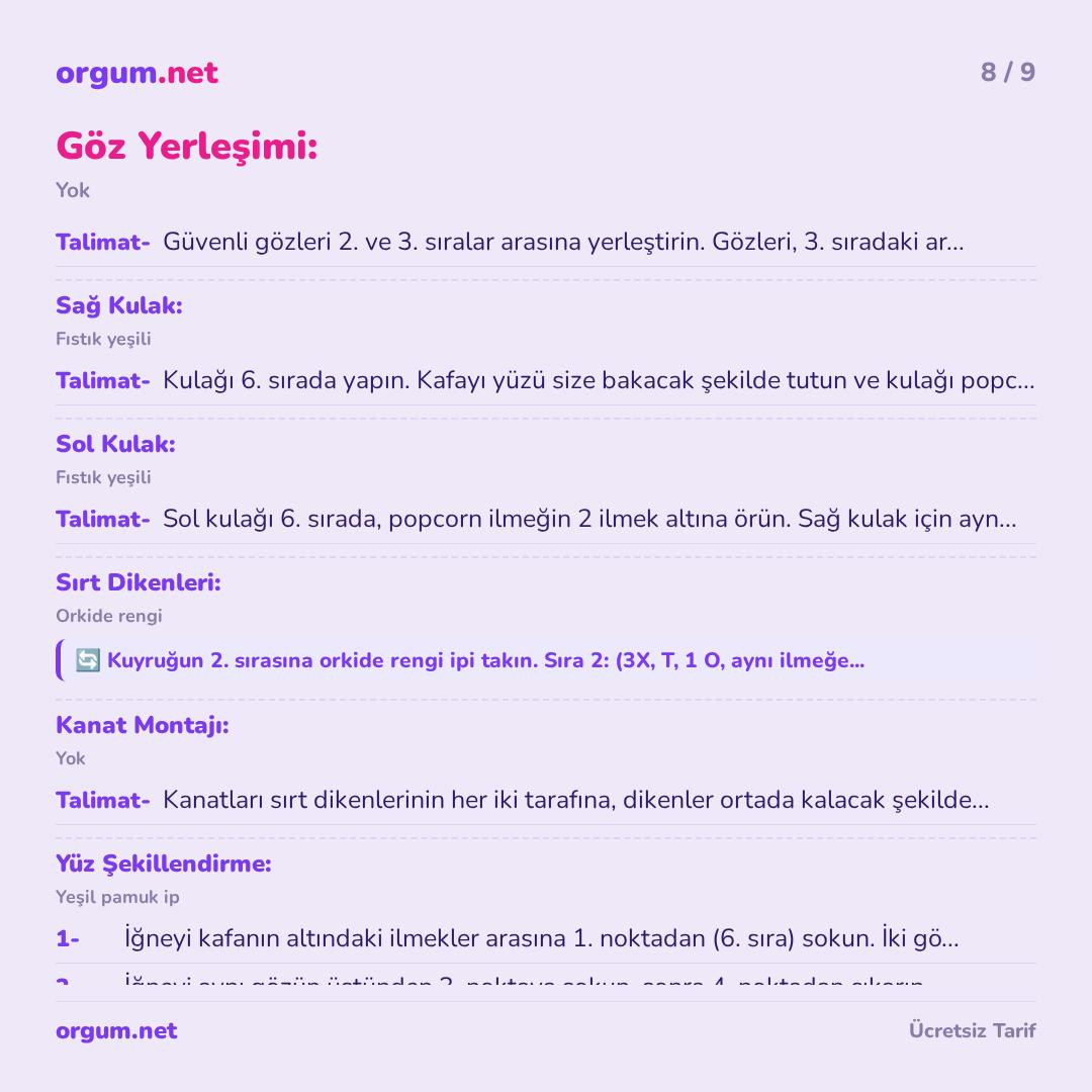 Bebek Ejderha - Amigurumi Ücretsiz Tarif (50 cm)