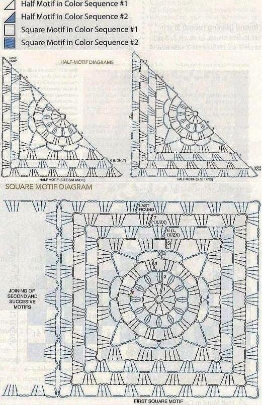 Beige Crochet Granny Square Tank Top Pattern Chart