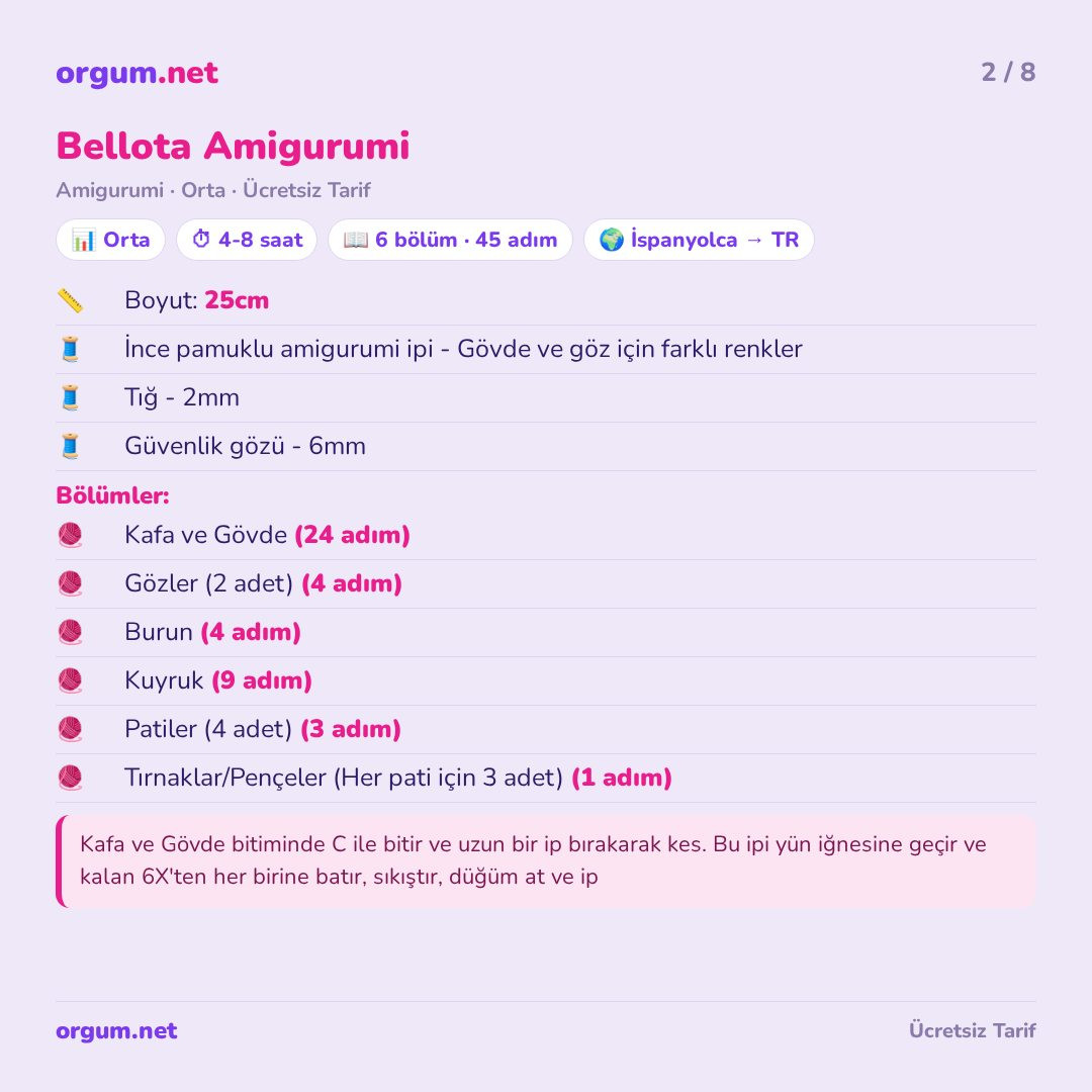 Bellota Amigurumi: Hướng dẫn móc con khỉ treo trang trí bằng len cotton màu be, mắt trắng mũi nâu