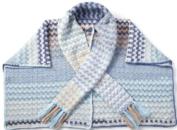 Bernat Color Weave Crochet Wrap Pattern