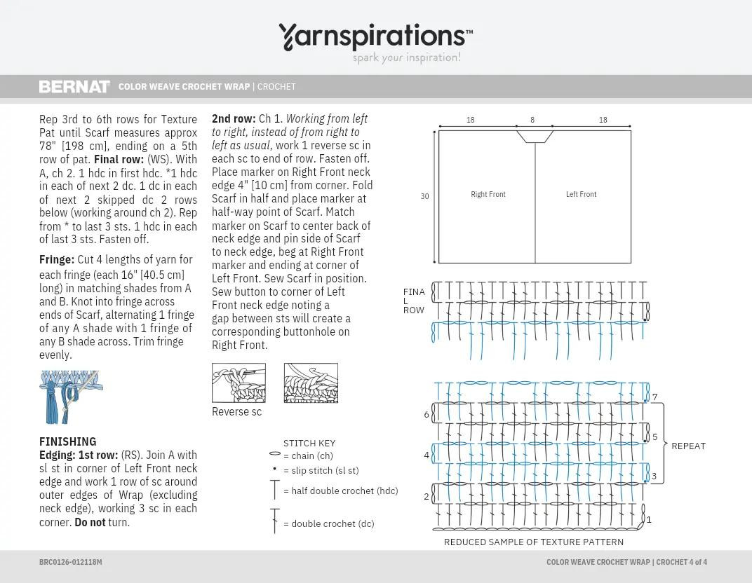 Bernat Color Weave Crochet Wrap Pattern