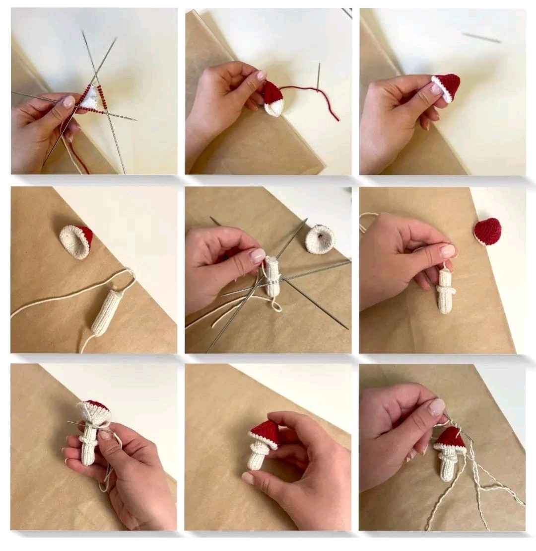 Бесплатная схема вязания мухомора на спицах: пошаговый МК