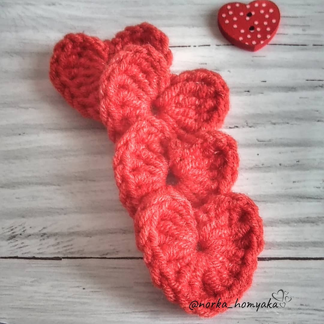 Бесплатное описание вязания красного сердечка крючком