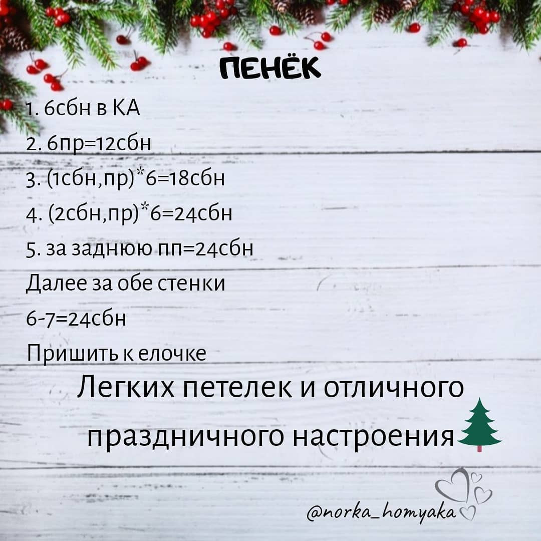 Бесплатное описание вязания новогодней елочки крючком