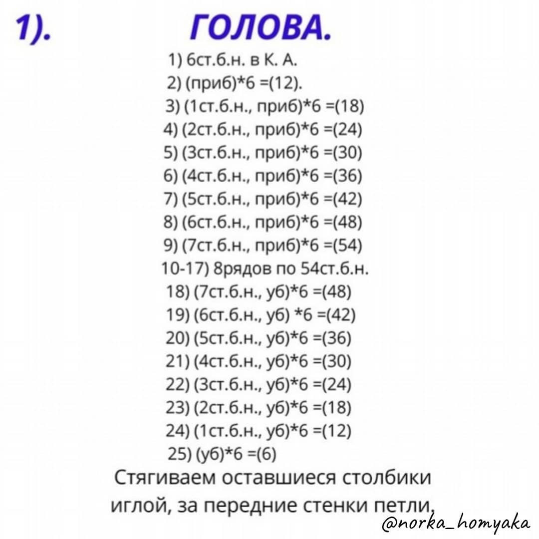 Бесплатный мастер-класс по вязанию брелка «Быня» крючком: схема головы, мордочки, рожков и ушек