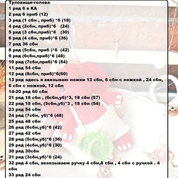 Бесплатный мастер-класс по вязанию крючком красного слоника в комбинезоне