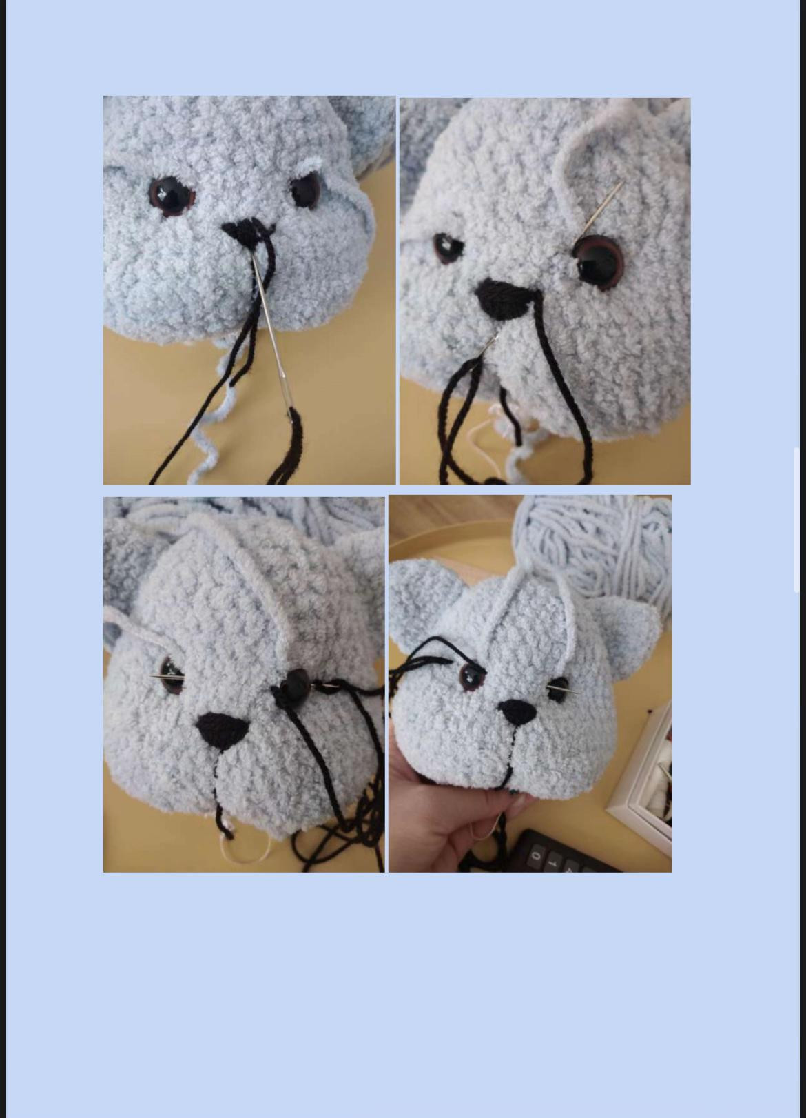 Бесплатный МК: Голубой мишка амигуруми с желтым жуком