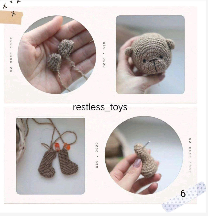 Бесплатный МК Мишка в пижаме от Натальи Крайчинской