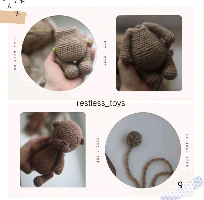 Бесплатный МК Мишка в пижаме от Натальи Крайчинской