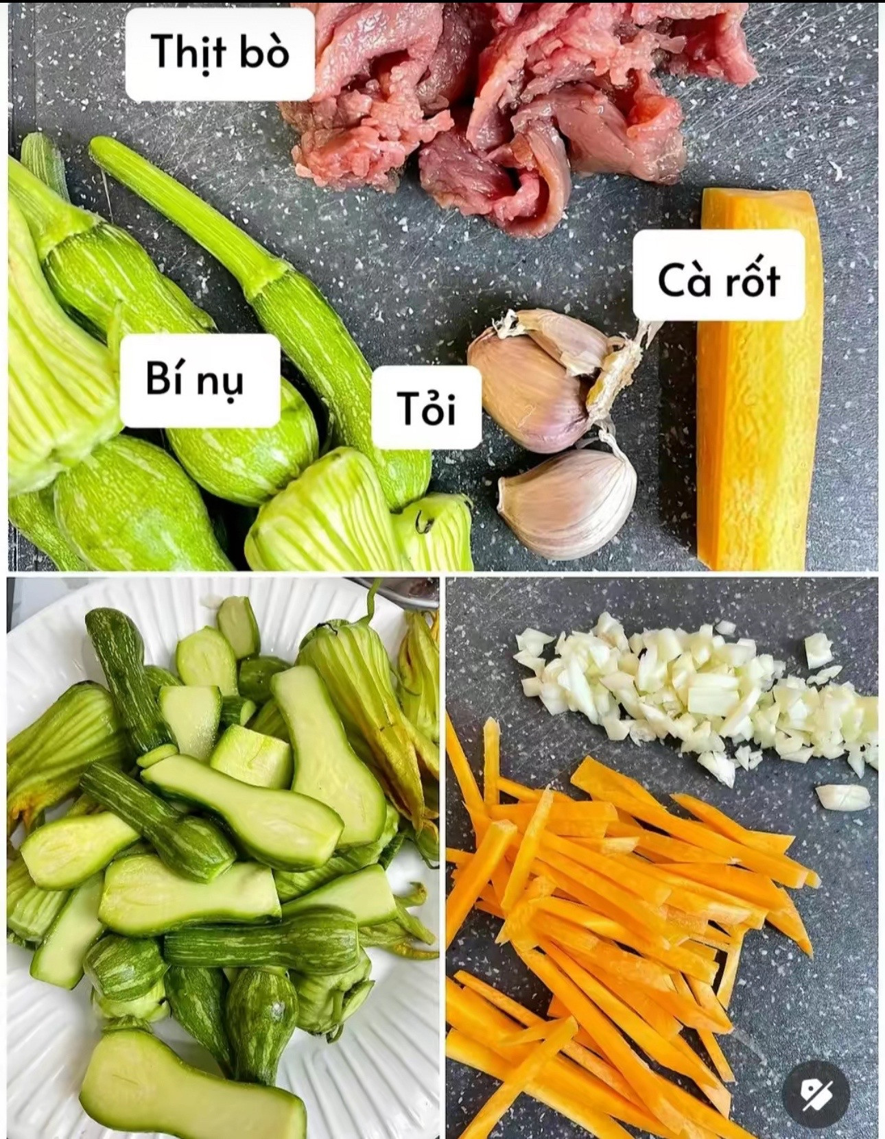 Bí Nụ Xào Bò: Món ăn ngon với thịt bò ướp mềm, bí kíp và cà rốt giòn ngọt