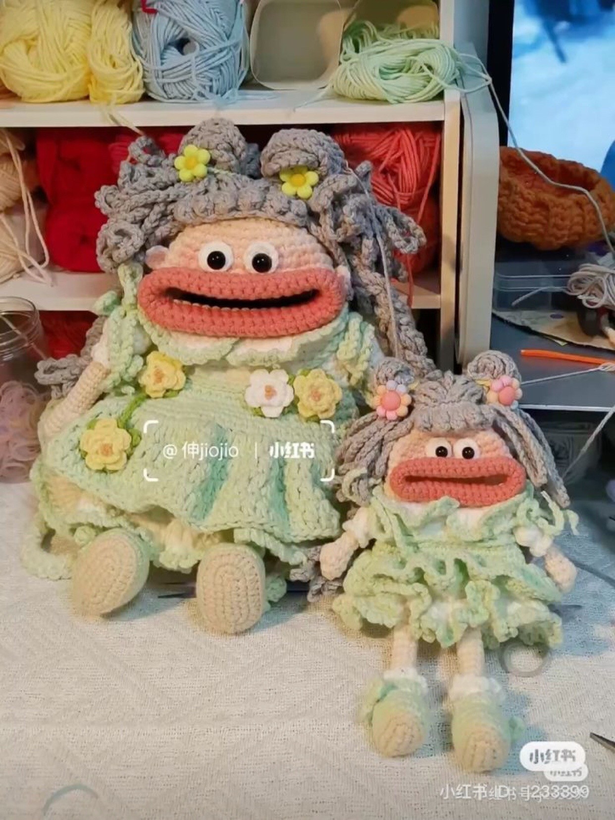 Big Mouth Green Crochet Doll Tutorial Pattern Chart