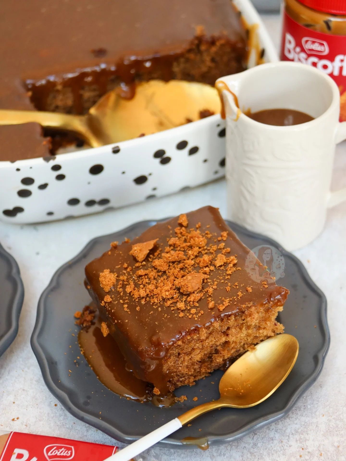 Biscoff Sticky Toffee Pudding with Biscoff Sauce and Ice Cream