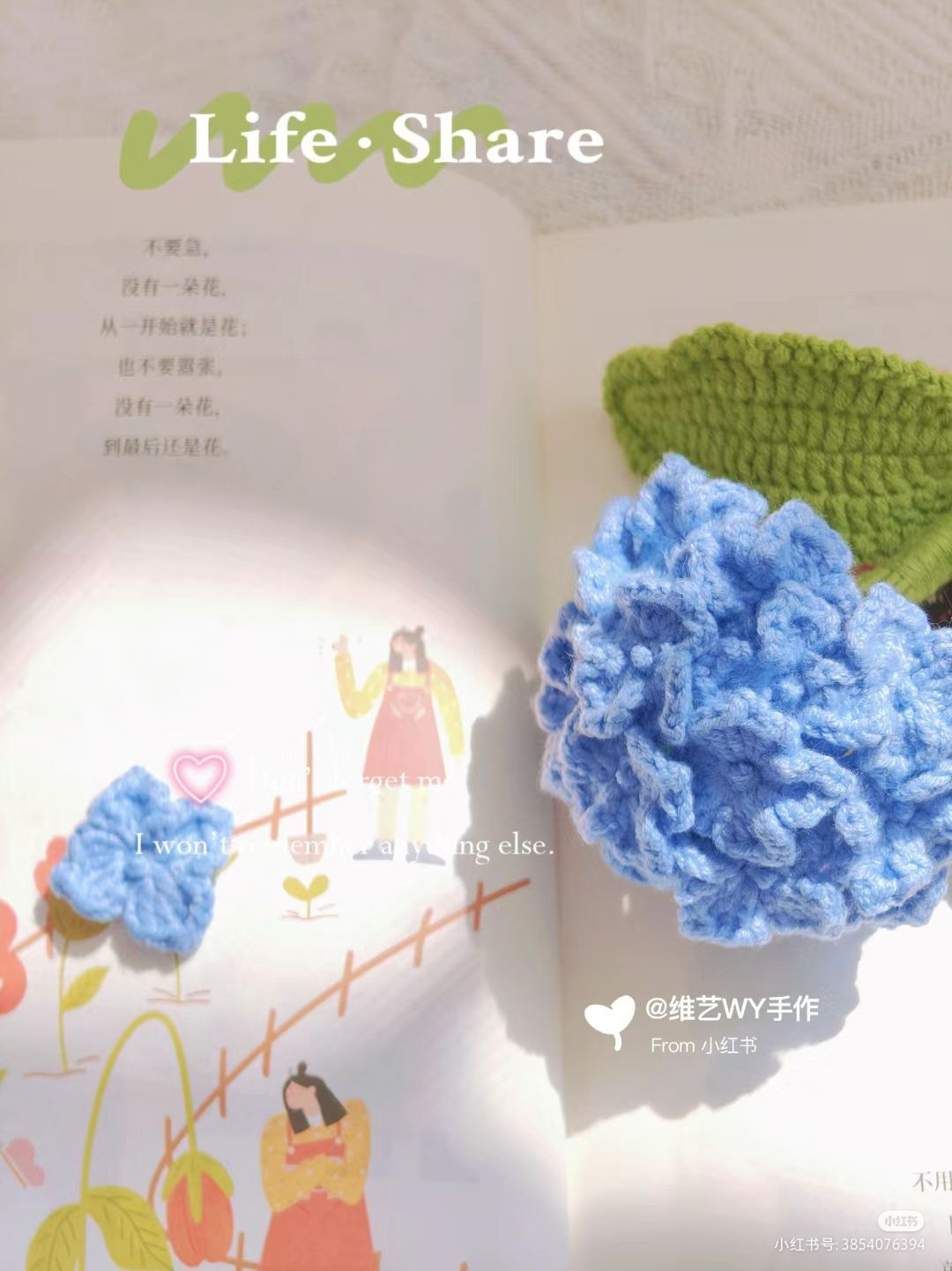 Blue Crochet Hydrangea Flower Pattern Chart