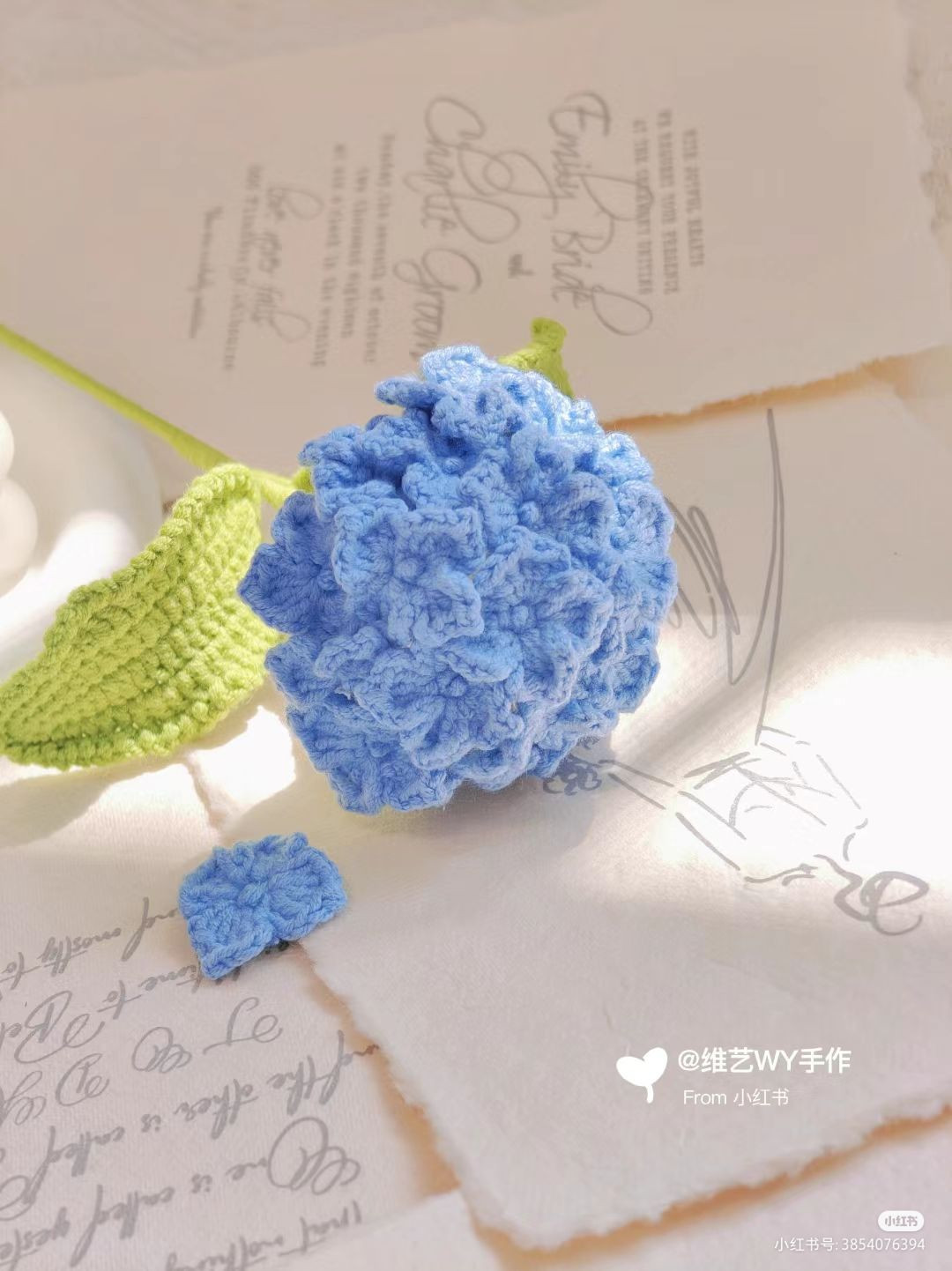 Blue Crochet Hydrangea Flower Pattern Chart