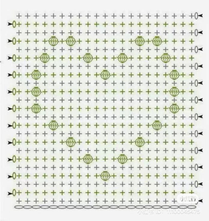 Blue Gradient Heart Texture Crochet Pattern with Chart