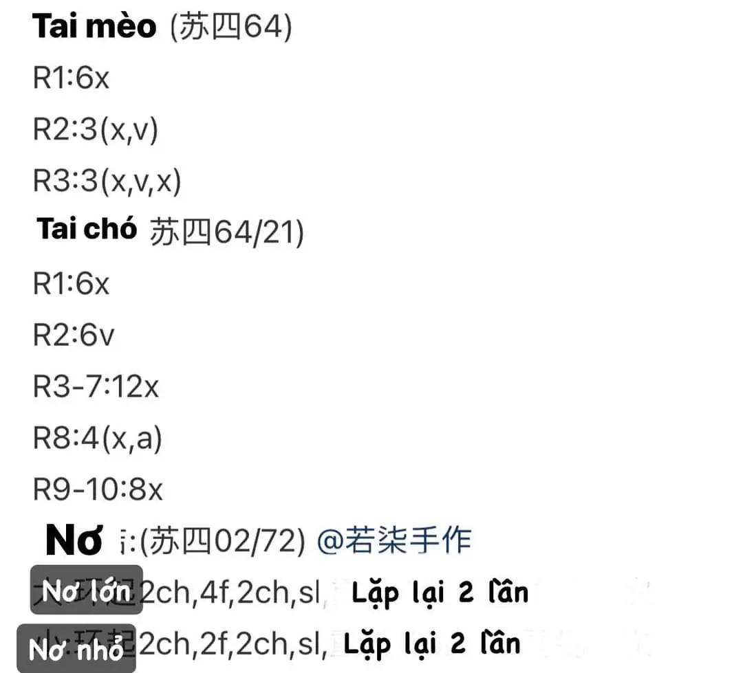 Bộ Chart Móc Len: Gấu Macaron Sanrio (Cinnamoroll, Pochacco, My Melody) và Ếch Bơi Cưng Đáng Yêu