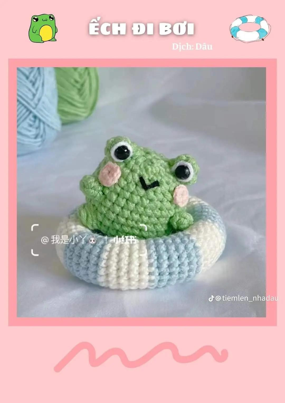 Bộ Chart Móc Len: Gấu Macaron Sanrio (Cinnamoroll, Pochacco, My Melody) và Ếch Bơi Cưng Đáng Yêu