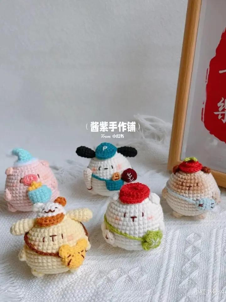 Bộ chart móc len miễn phí: Thỏ Béo, Gấu Béo, Chuột Béo và Voi Béo