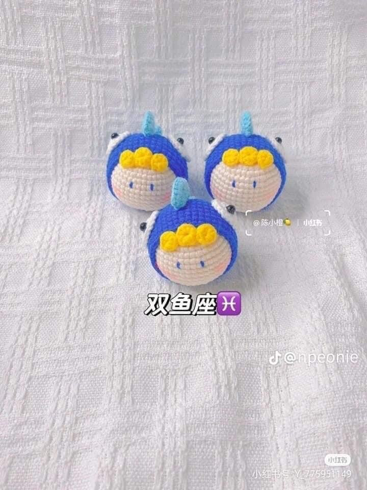 Bộ sưu tập chart móc len búp bê hoa hướng dương, cà rốt và cừu