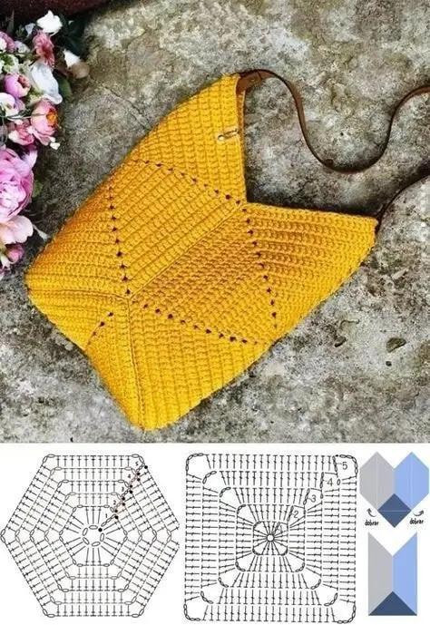 Bộ sưu tập mẫu túi tote móc len kích thước lớn kèm biểu đồ hướng dẫn chi tiết