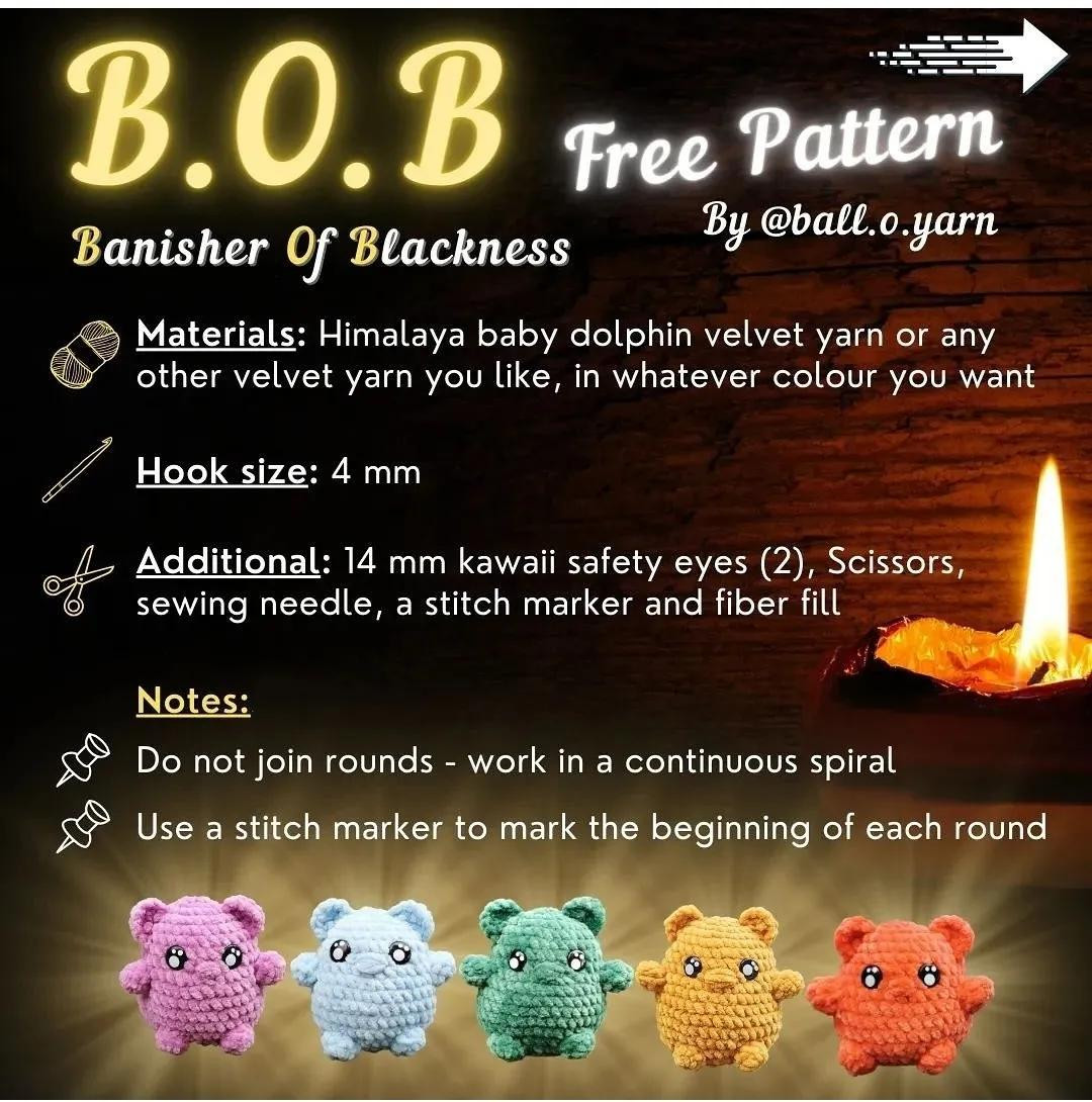 B.O.B Banisher Of Blackness Free Crochet Amigurumi Pattern