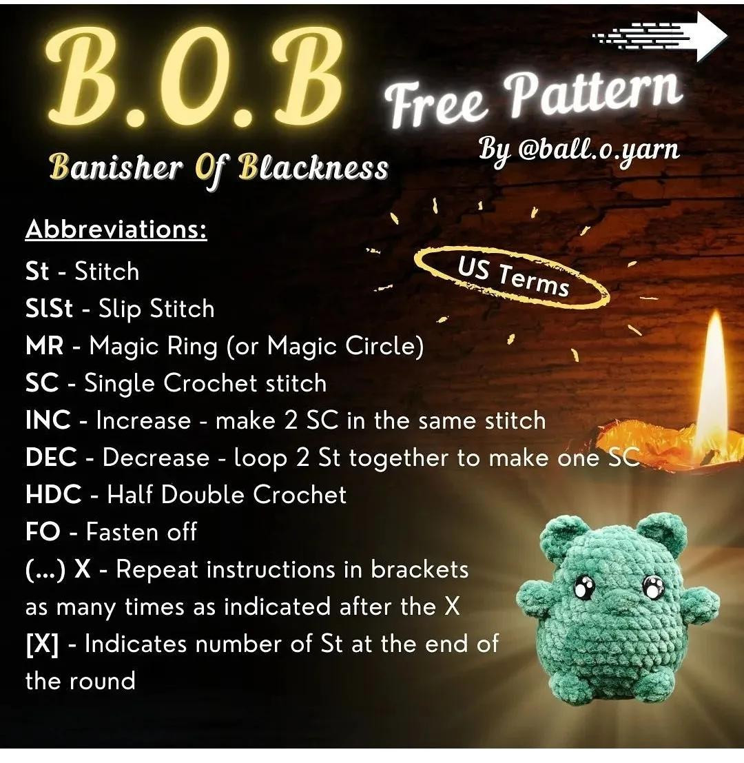 B.O.B Banisher Of Blackness Free Crochet Amigurumi Pattern