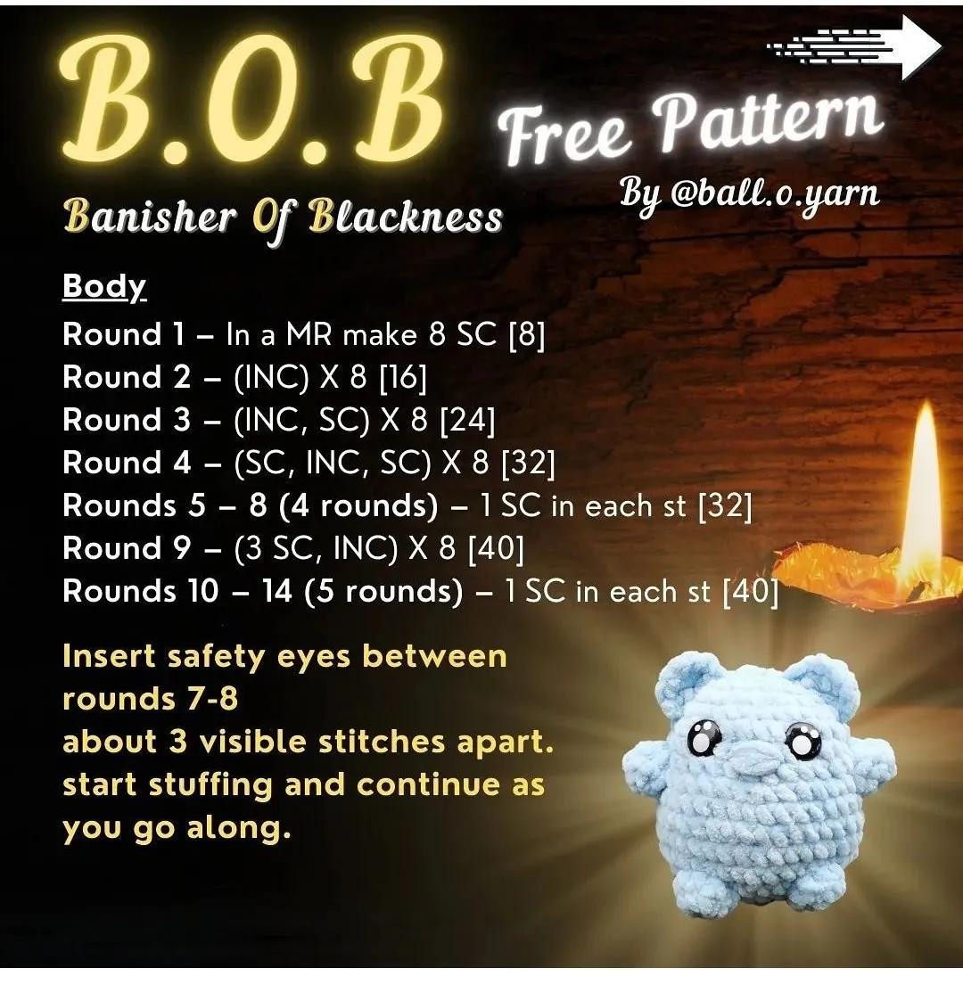 B.O.B Banisher Of Blackness Free Crochet Amigurumi Pattern