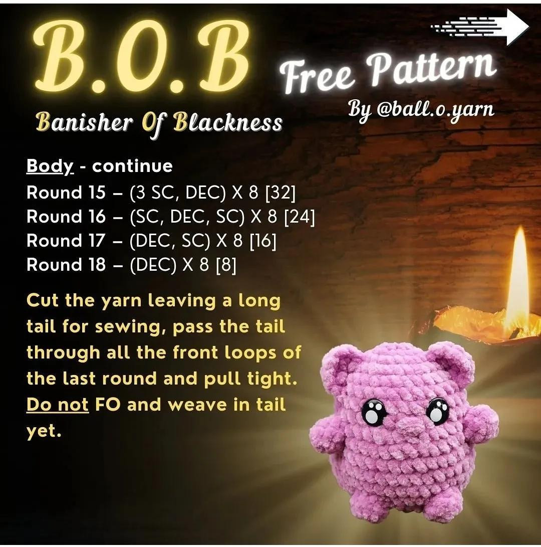 B.O.B Banisher Of Blackness Free Crochet Amigurumi Pattern