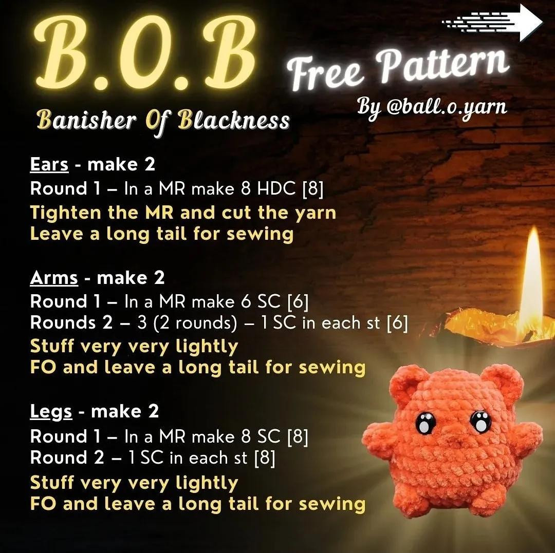 B.O.B Banisher Of Blackness Free Crochet Amigurumi Pattern