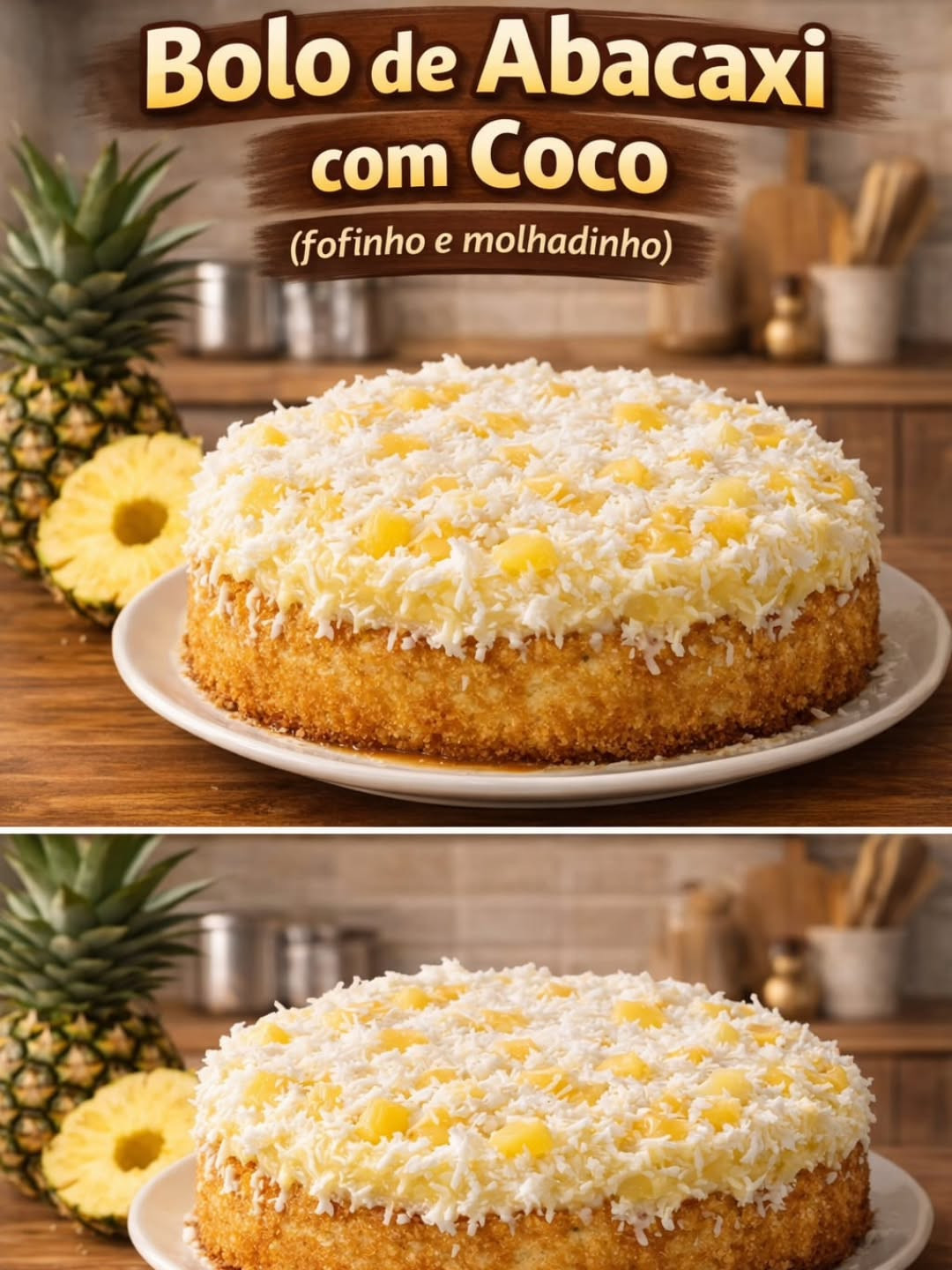 Bolo de Abacaxi com Coco: Receita Fofinho e Molhadinho