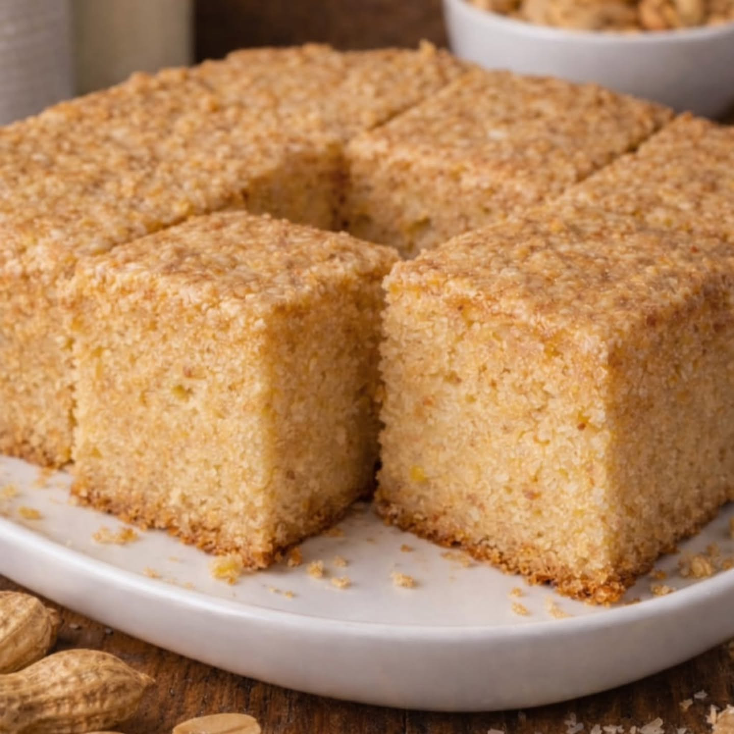 Bolo de Amendoim Cremoso Sem Farinha
