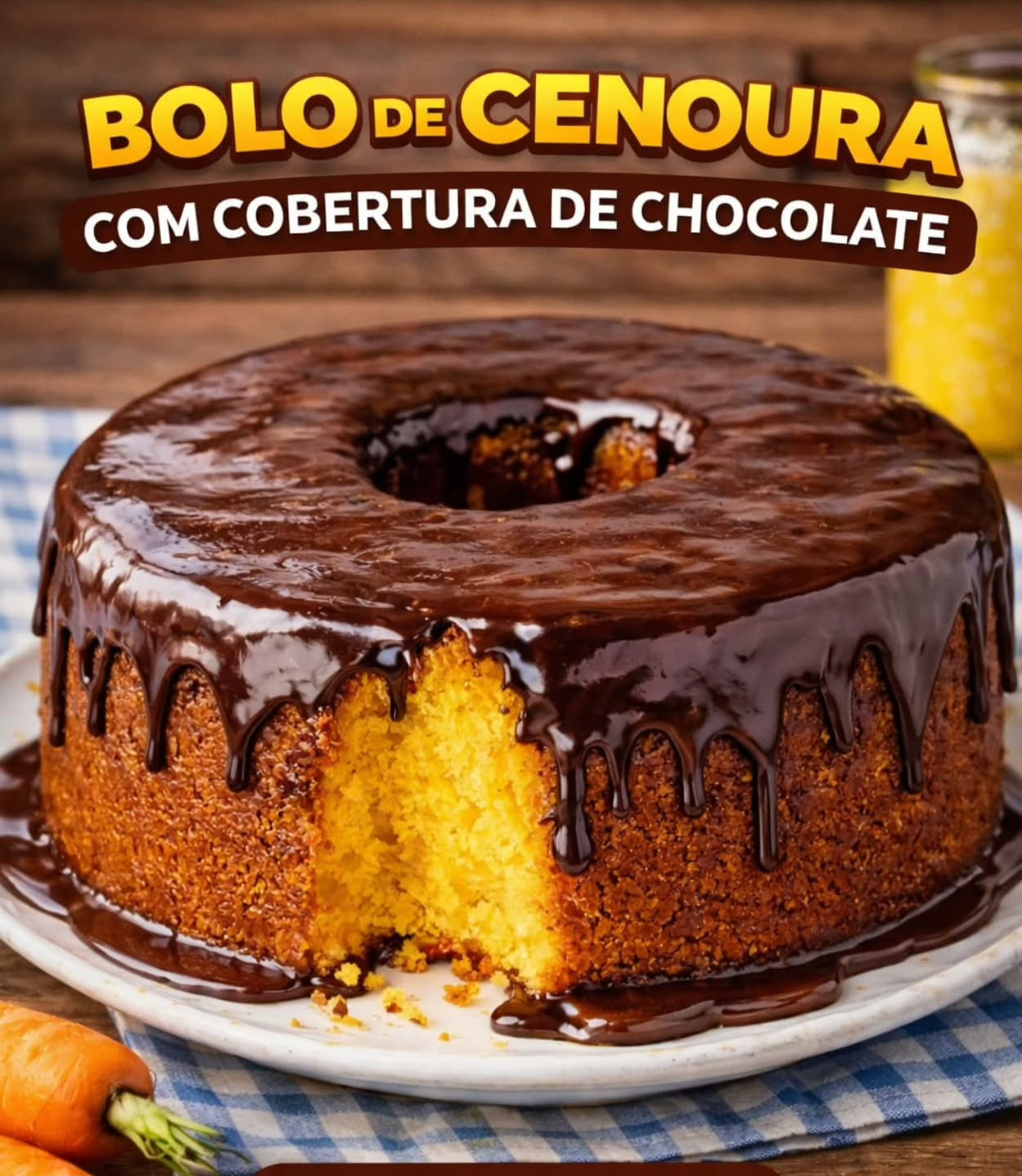 Bolo de Cenoura com Cobertura de Chocolate