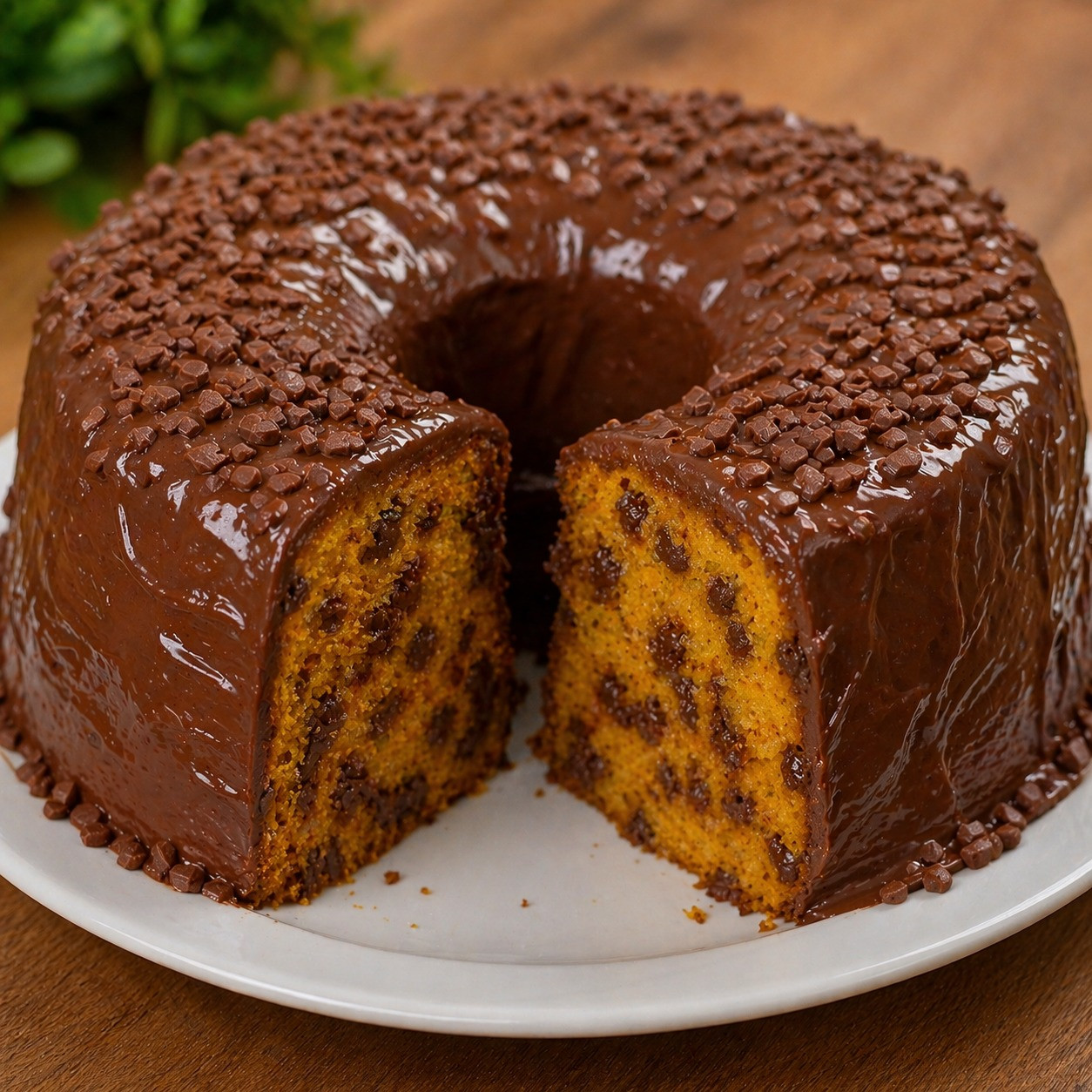 Bolo de Cenoura Trufado com Cobertura de Brigadeiro