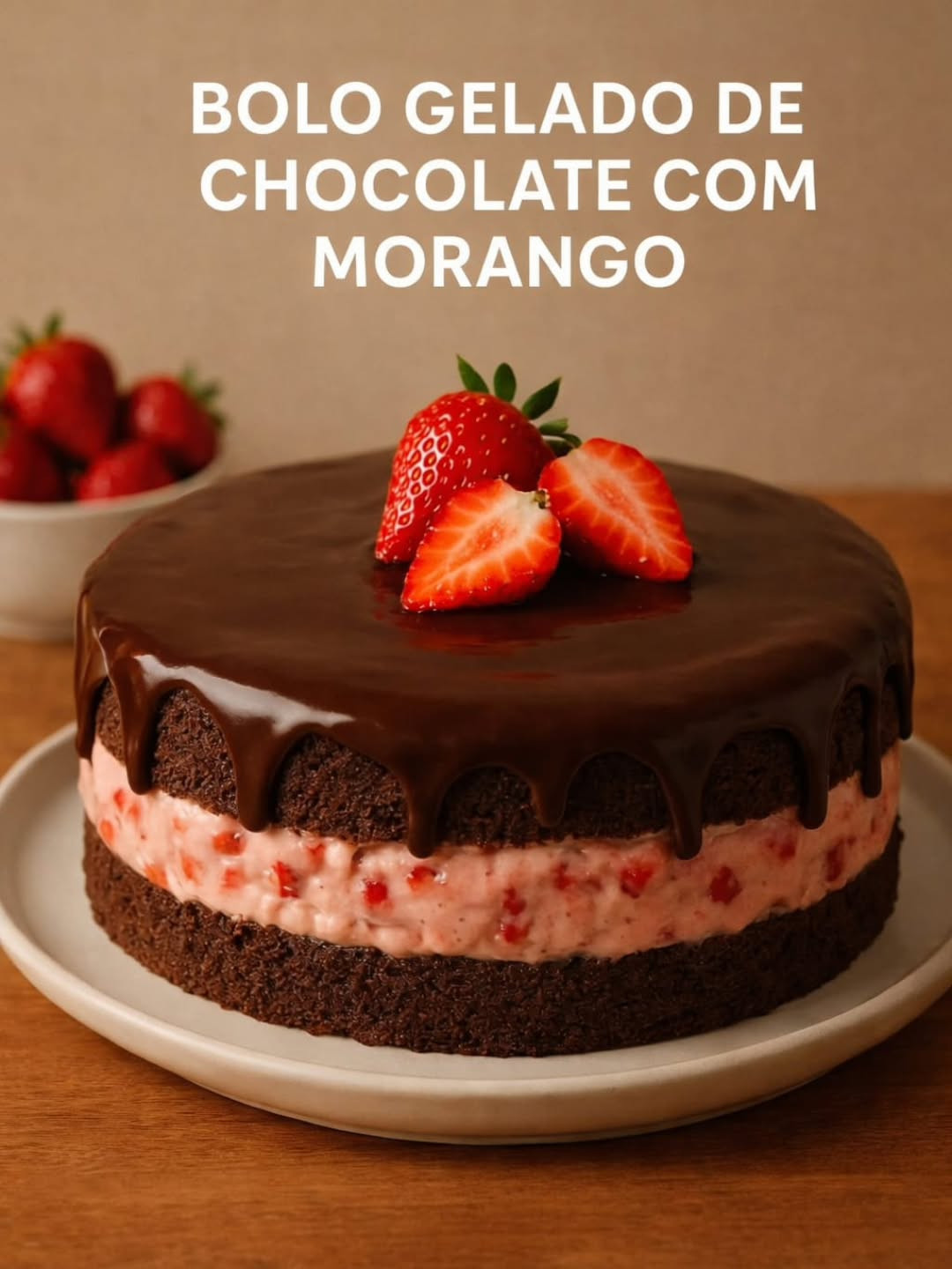 Bolo Gelado de Chocolate com Morango: Receita Lucrativa para Vender