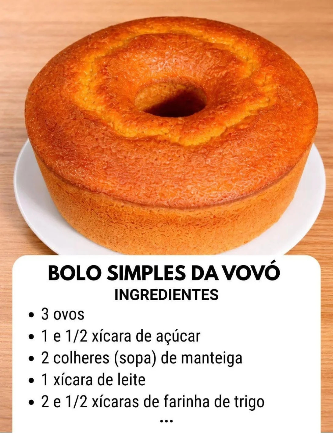 Bolo Simples da Vovó: Receita de bolo caseiro macio, fofinho e fácil com ingredientes básicos