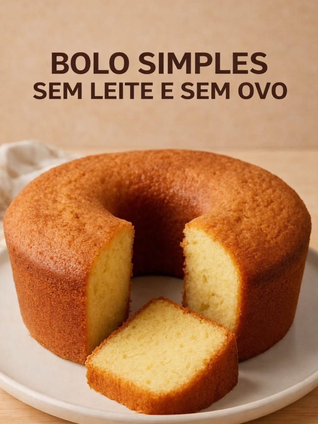 Bolo Simples Sem Leite e Sem Ovo - Receita Fácil
