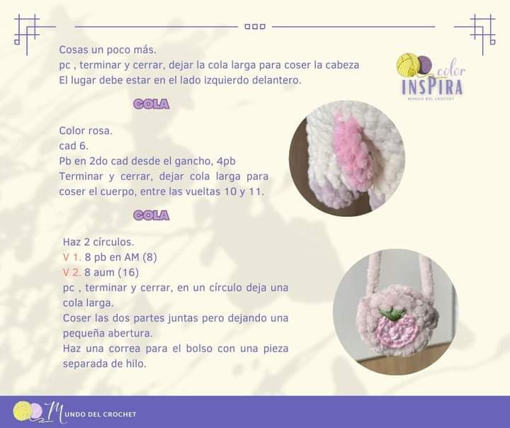 Bolsa de fresas Vaca Amigurumi: Patrón gratuito de búp bê bò với túi dâu