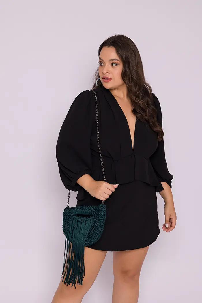 Bolsa Receita 95 - Bolsa Verde com Franjas e Alça de Corrente