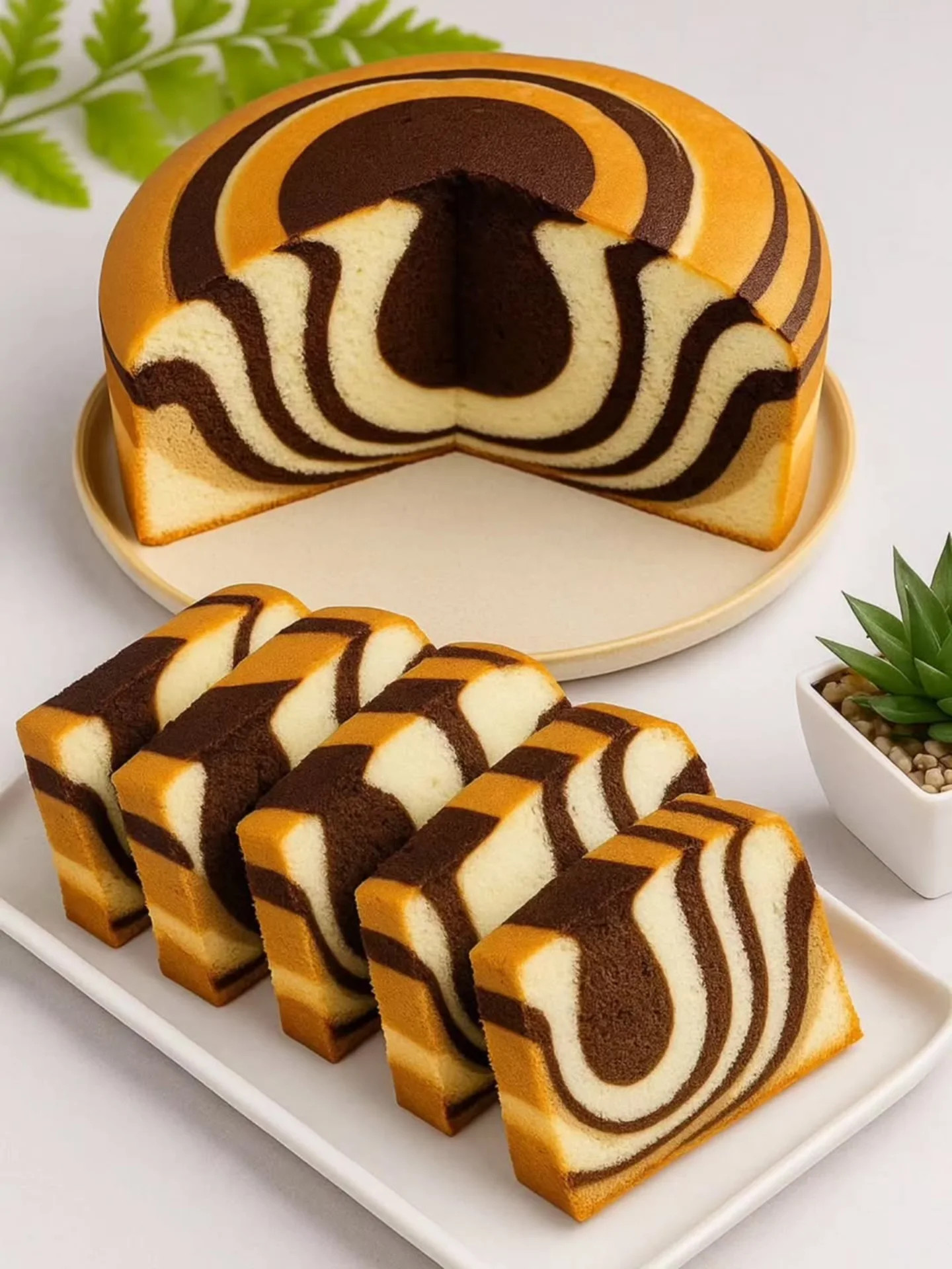 Bolu Zebra Putih Telur Terenak: Kue Tráng Miệng Mềm Mại, Chống Gãy, Hoàn Hảo Cho Ngày Lễ