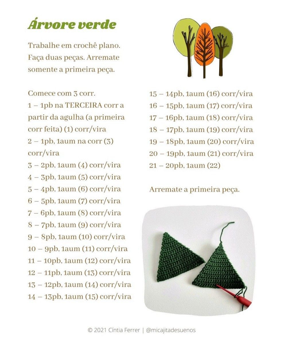 Bosque: Receita Gratuita de Árvore Crochê por Cíntia Ferrer