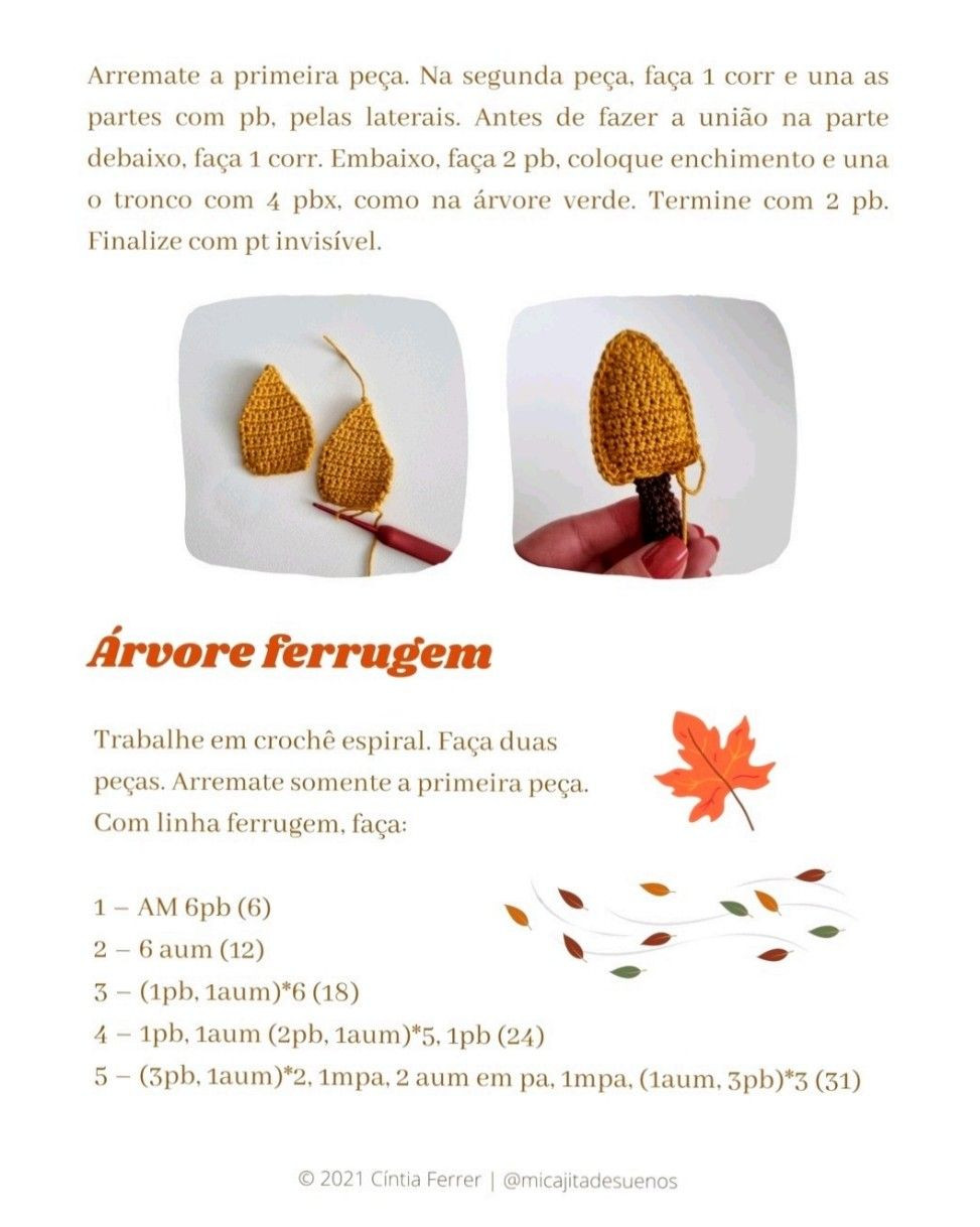 Bosque: Receita Gratuita de Árvore Crochê por Cíntia Ferrer