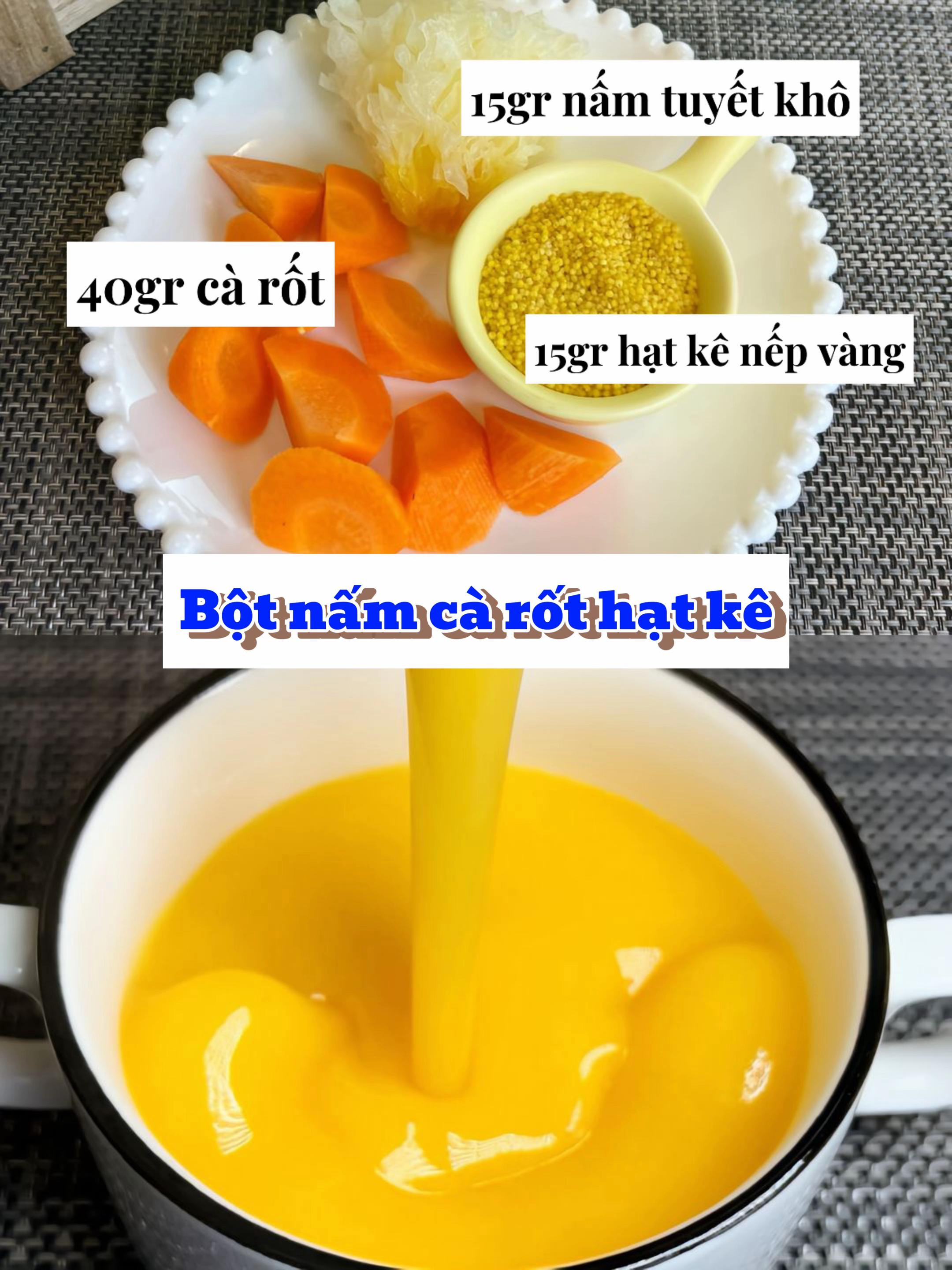 Bột cháo dinh dưỡng thơm bổ dễ nuốt cho bé từ 6 tháng tuổi với các nguyên liệu tự nhiên