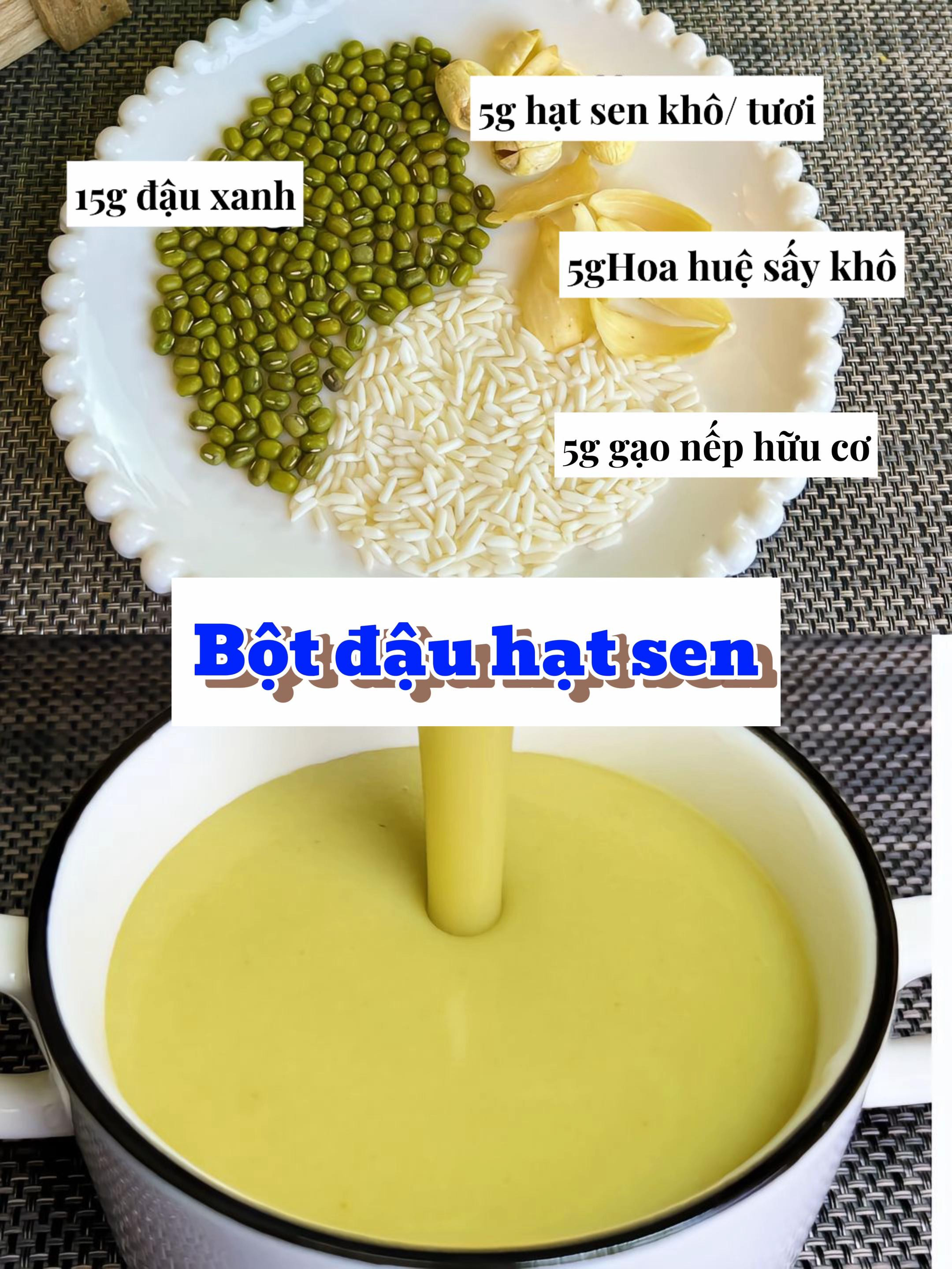 Bột cháo dinh dưỡng thơm bổ dễ nuốt cho bé từ 6 tháng tuổi với các nguyên liệu tự nhiên