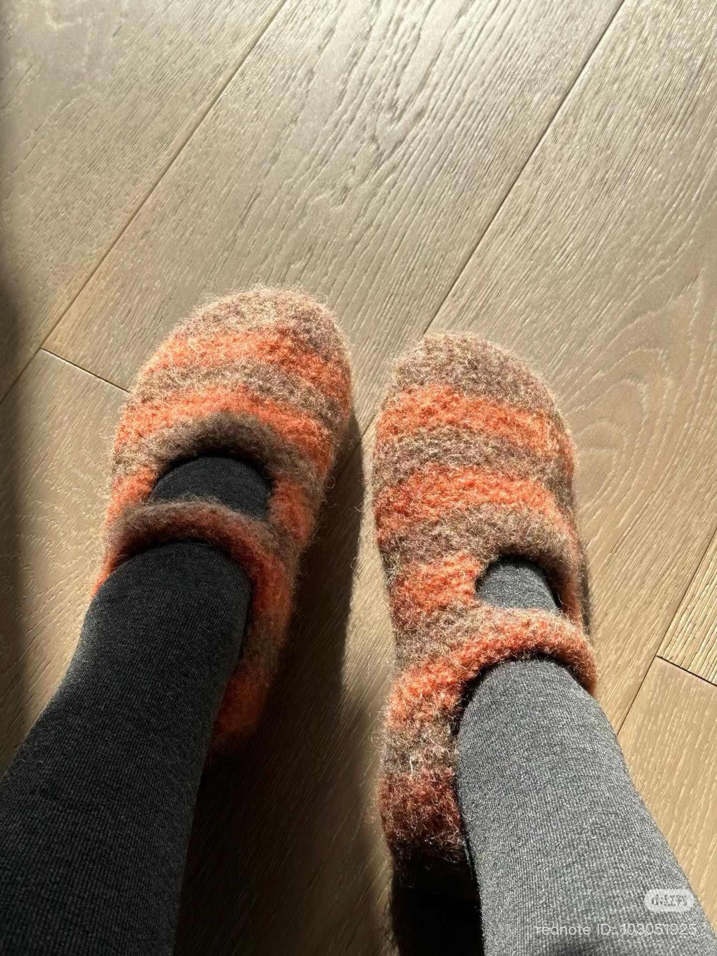 Brown and Orange Striped Crochet Slippers Pattern with Washing Instructions